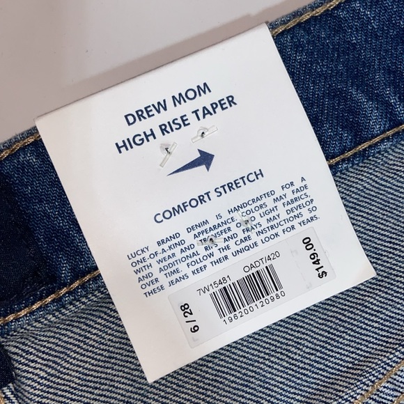 Lucky Brand High Rise Drew Mom Embroidered Butterflies - Picture 8 of 17